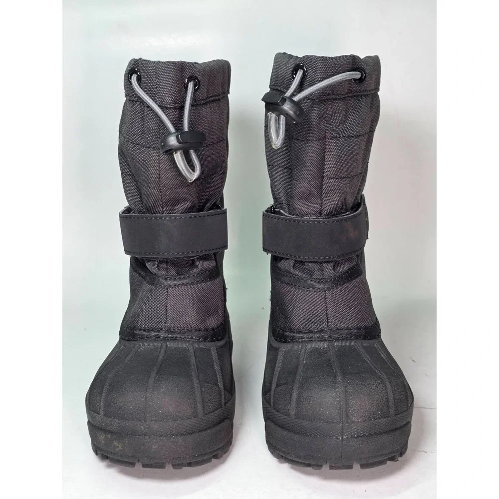 Columbia Powderbug Plus II Kids Winter Boots Size 11 Black Waterproof Snow Shoes